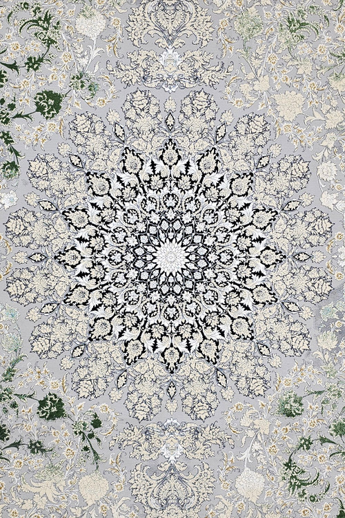 «Azhimzadeh Kashan 1200 shane 1605 vintage carpet full view» | tva uzdl chni ;hahk