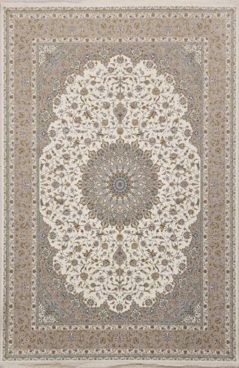 «فرش 1200 شانه عظیم زاده کاشان نقشه پارسیان کرم اکریلیک ریزبافت»