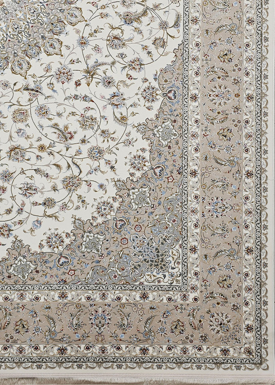 «فرش 1200 شانه پارسیان کرم لچک و ترنج عظیم زاده کاشان کلاسیک»