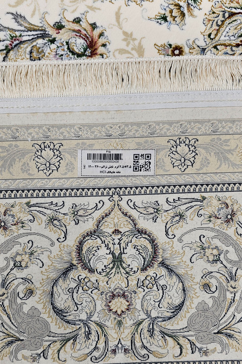 «نقشه تابش فرش 1200 شانه کرم اکریلیک – فرش کلاسیک ایرانی»