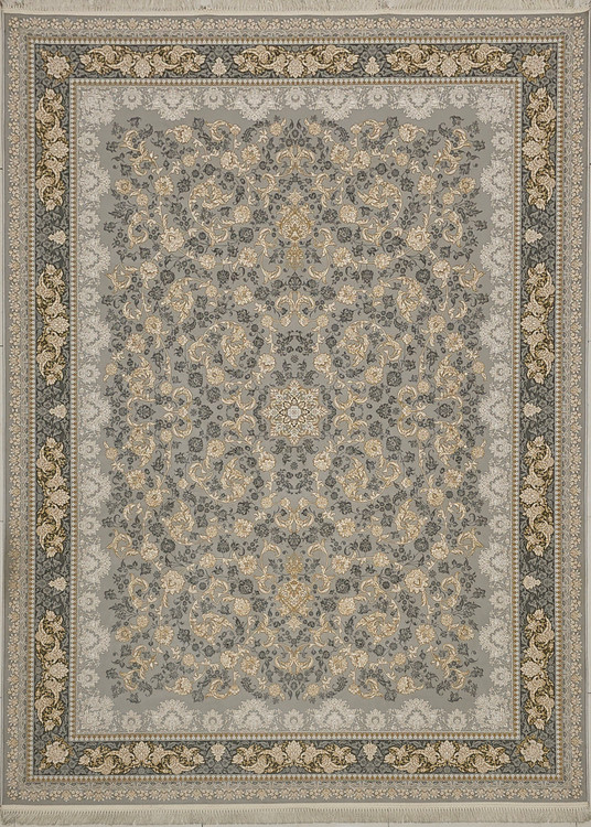 «فرش 1200 شانه عظیم زاده کاشان ترمه سیلور طلاکوب افشان اکریلیک»