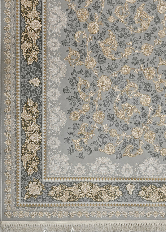 «فرش ترمه سیلور طلاکوب 1200 شانه افشان عظیم زاده کاشان کلاسیک»