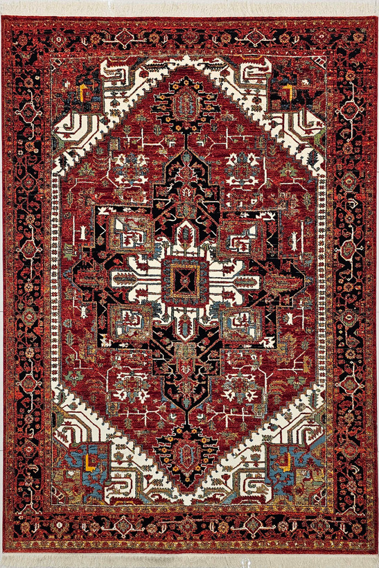 «فرش 700 شانه ستاره کویر یزد نقشه N132 هریس روناسی رنگ روناسی – نمای کامل»