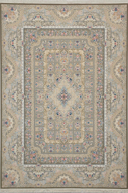 «فرش 1000 شانه ستاره کویر یزد E042 نقش جهان طرح خشت و ترنج – setareh kavir yazd Persian rug»