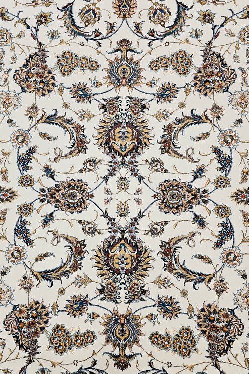 نمای نزدیک از بافت دستبافتگونه و نخ با کیفیت فرش دیبا