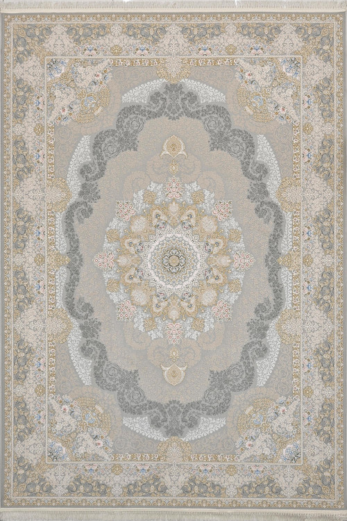 «فرش 1200 شانه عظیم زاده کاشان نقشه کریستال سیلور اکریلیک»