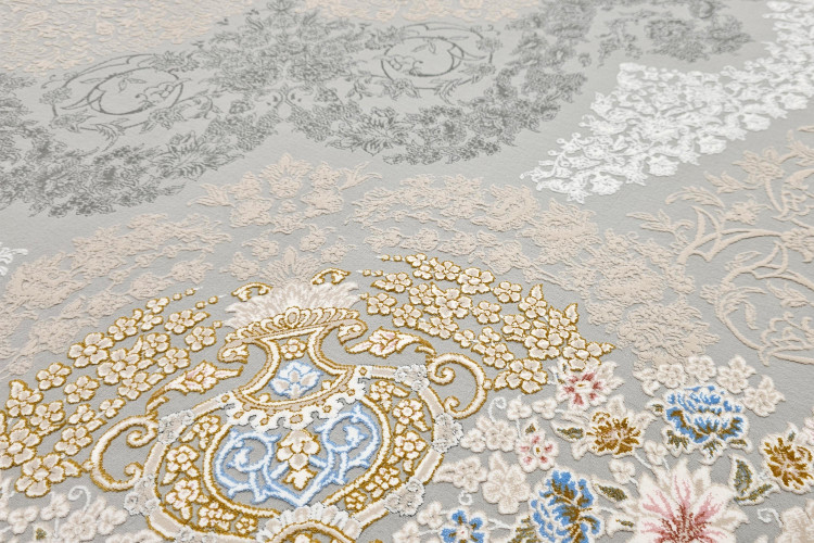 «1200 shane carpet Crystal Silver Azimzadeh Kashan Persian rug»