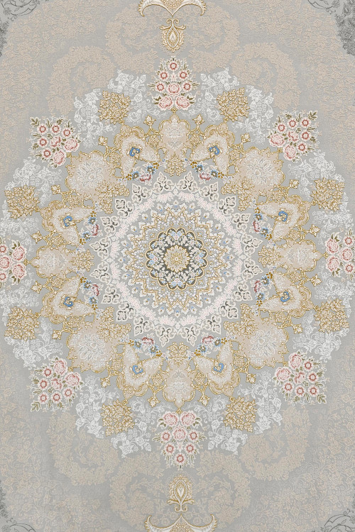 «farsh azimzadeh kashan 1200 shane crystal silver rug Persian floor»