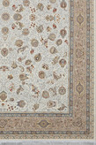 فرش 1600 شانه خاطره کویر کاشان نقشه افشان سلطنتی کرم سفید در دکوراسیون داخلی شیک و مدرن