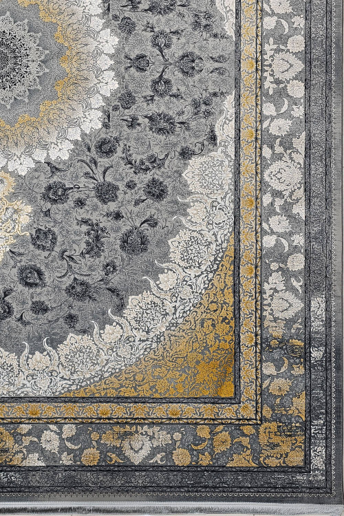 جزئیات دقیق طرح مرکزی فرش رستا فیلی وینتیج، با سبک وینتیج و تراکم 3600.