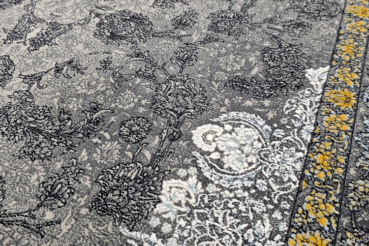 نمای نزدیک از لبههای کناره نقشه رستا، نمایش کیفیت بالای دوخت و ظرافت طراحی.