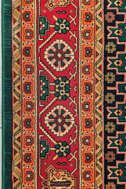 جزئیات گوشه فرش بلوچی هیوا کاشان کد 508 با طراحی اصیل ایرانی