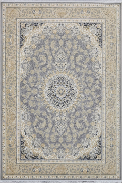 فرش 1200 شانه عظیمزاده کاشان با طرح تابش نقرهای لایت، ترکیبی از هنر اصیل ایرانی و مدرنیته برای دکوراسیونهای مینیمال و شیک.