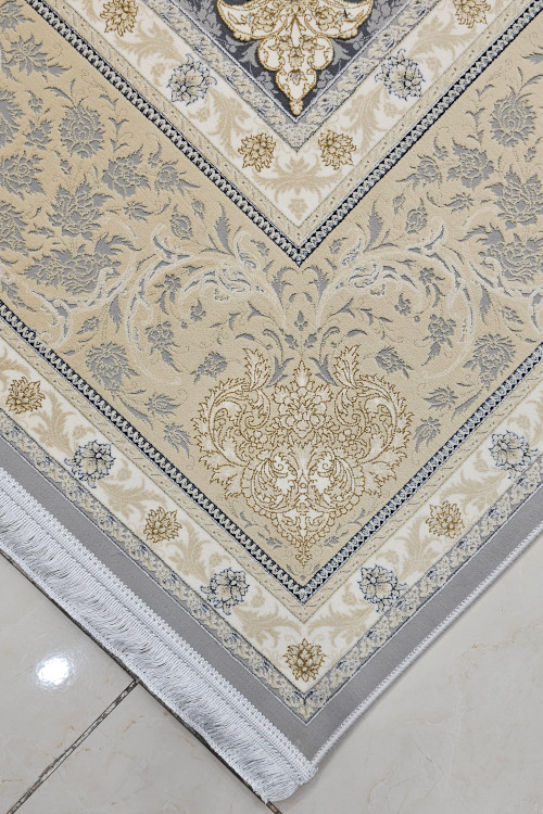 طرح لچک و ترنج فرش تابش نقرهای لایت، مناسب دکوراسیونهای مینیمال