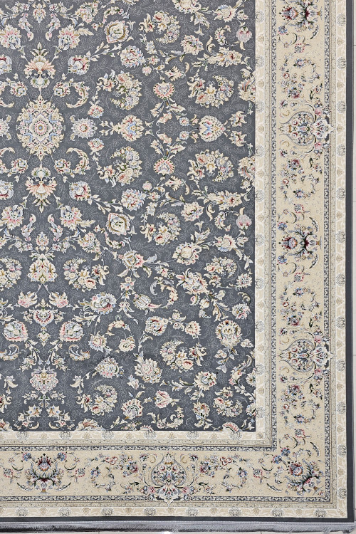 نمای نزدیک از جزئیات فرش افشان طوبی متالیک عظیم زاده