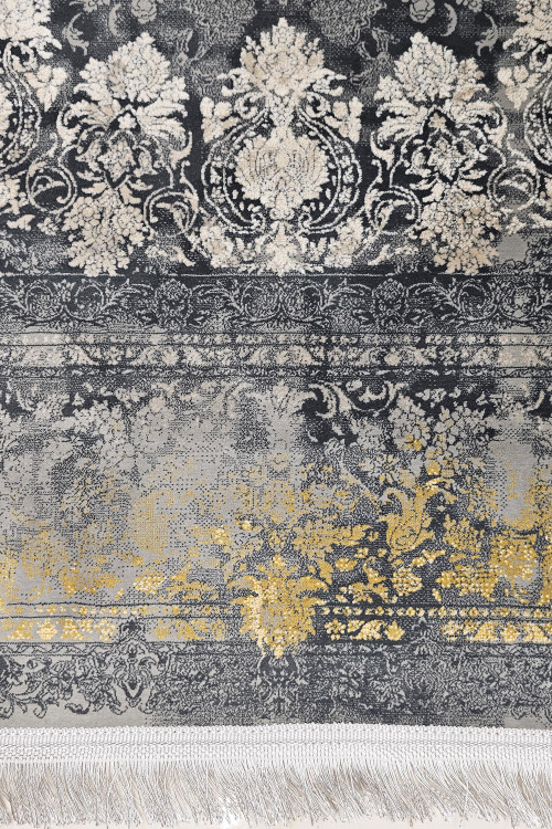 نمای نزدیک از ظرافت بافت فرش کاشان بافت 1200 شانه در رنگبندی متنوع