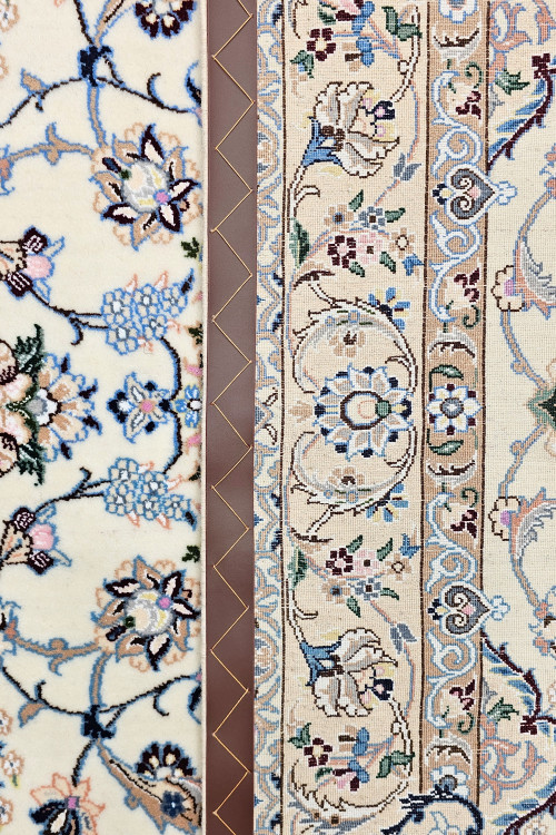 چرم دوزی فرش دستبافت | چگونگی چرمدوزی فرش نائینی