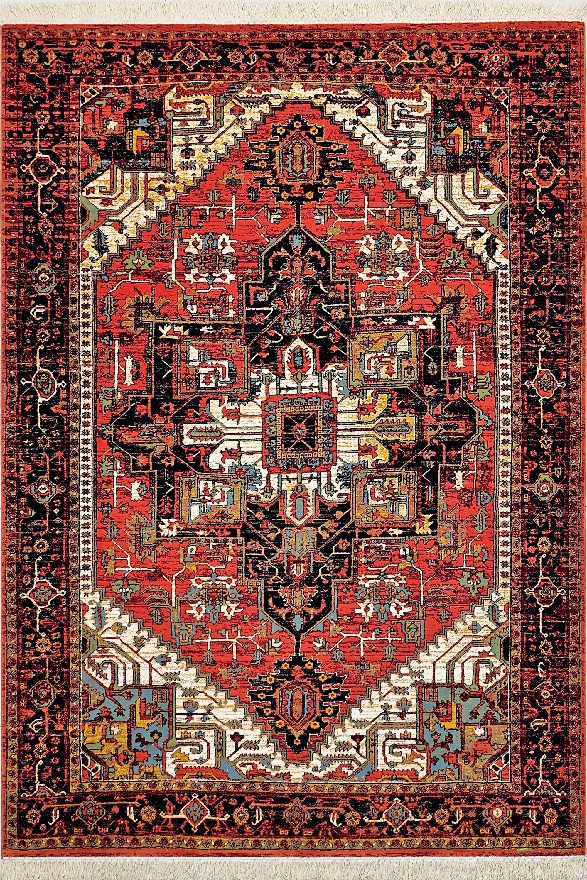 نمای کلی فرش ستاره کویر یزد کدn132 مسی