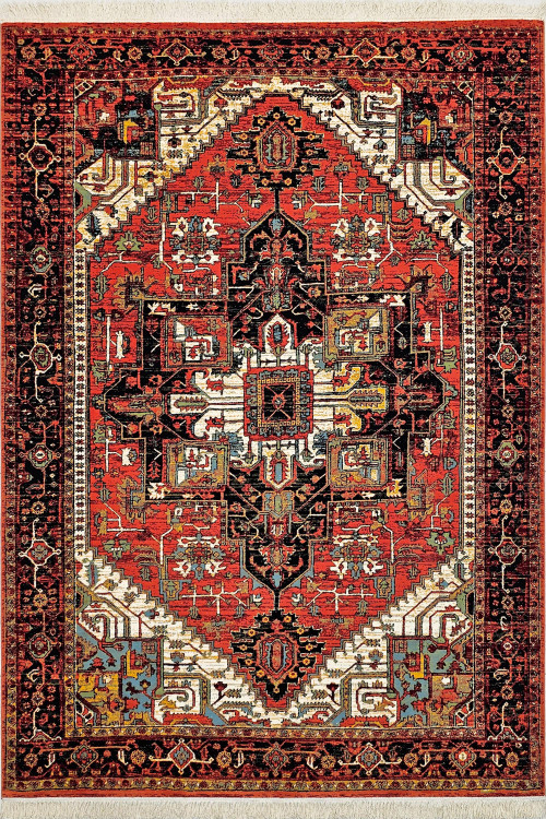 نمای کلی فرش ستاره کویر یزد کدn132 مسی