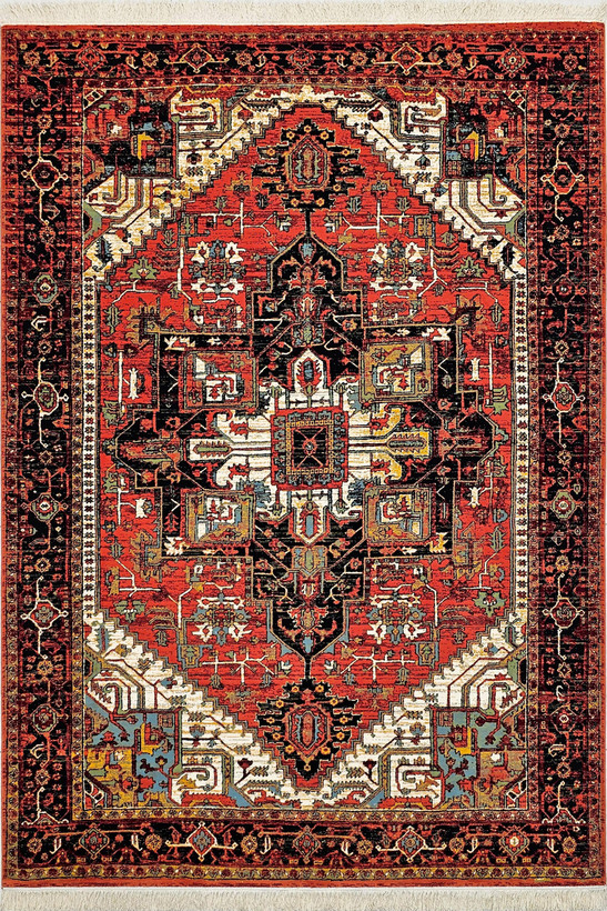 نمای کلی فرش ستاره کویر یزد کدn132 مسی