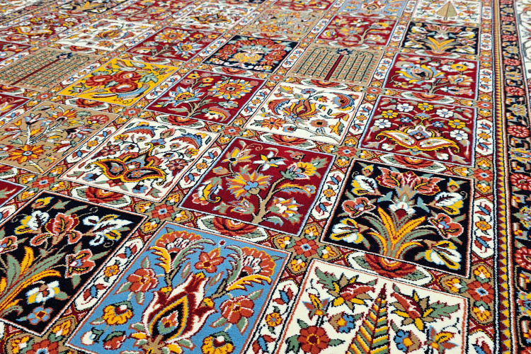 «فرش 500 شانه I085 لاکی خشتی – Persian rug for living room»