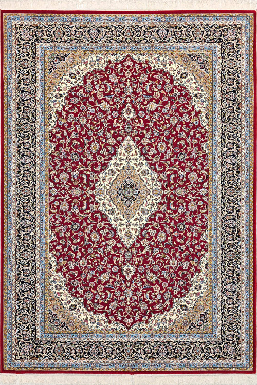 «فرش 500 شانه ستاره کویر یزد V003 لاکی – نمای کامل فرش»