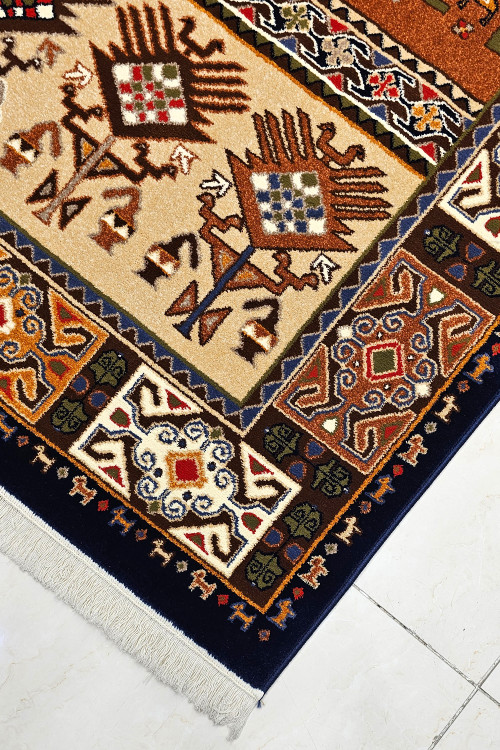 «گلیم 350 شانه ستاره کویر یزد طرح کلاسیک لاکی»