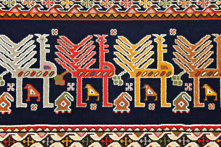 «گلیم-فرش B056 350 شانه ستاره کویر یزد lacivert»