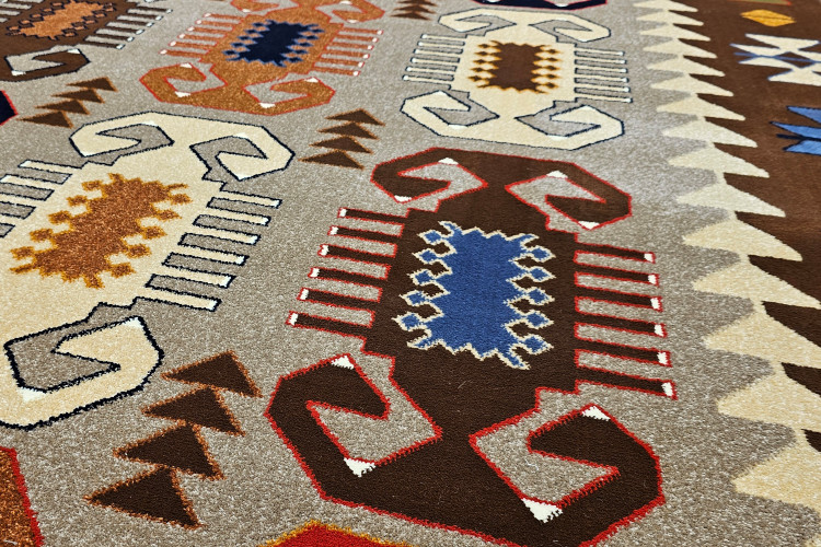 «گلیم ۳۵۰ شانه ستاره کویر یزد طرح سنتی رنگ 8838»