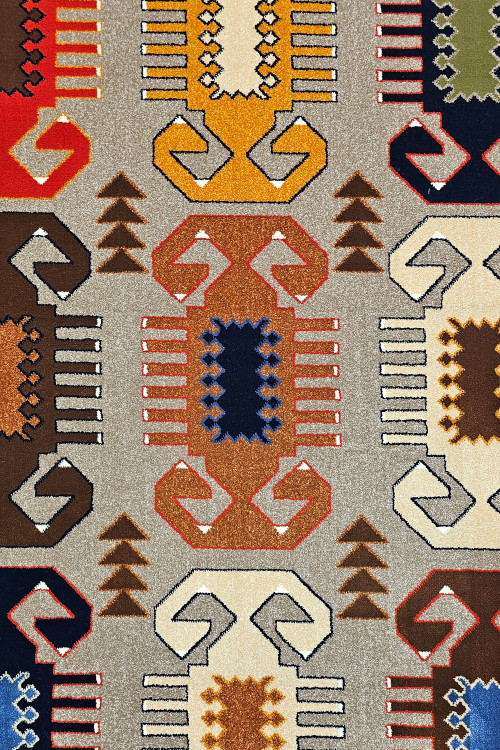 «گلیم-فرش سبک ۳۵۰ شانه ستاره کویر یزد رنگ لاکی 8838»