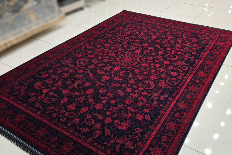 طراحی زیبا و تراکم بالا در فرش 1200 شانه آنیتا سرمه ای لاکی ، جذاب و مقاوم.