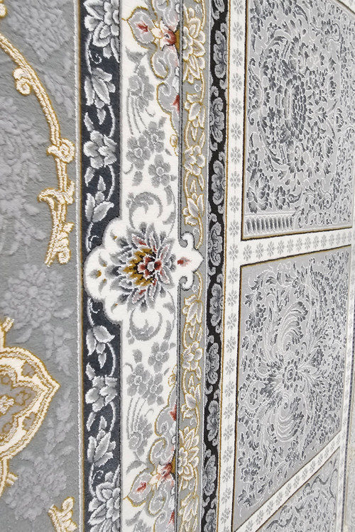 تصویر محصول: فرش ماشینی با طراحی اسپیناس ذغالی، 1500 شانه و الگوی سنتی مدرن