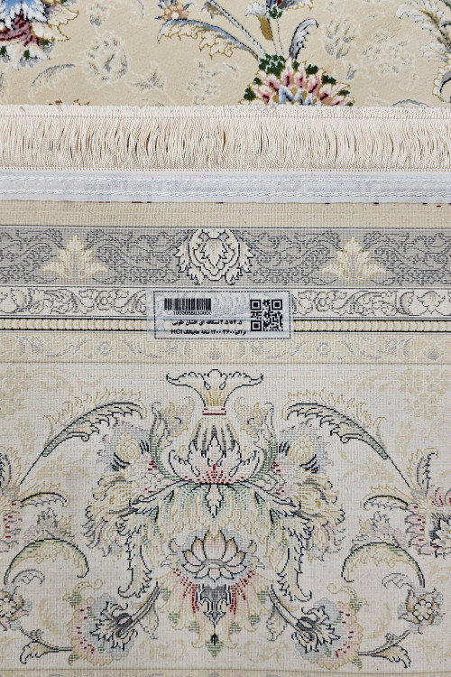 نمای کلی از فرش 1200 شانه افشان طوبی نسکافهای در ابعاد 9 متری برای سالن پذیرایی