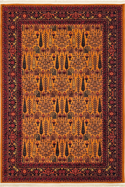 نقشه زیگلر طرح دستبافت فرش مرینوس | مشابه دستبافت | دارچینی