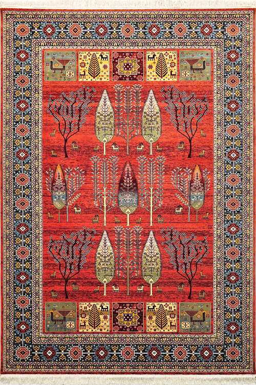 فرش ۷۰۰ شانه ستاره کویر یزد نقشه N184 رنگ روناسی