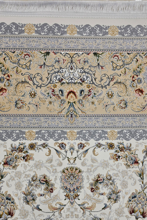 تصویر کلی از فرش ۱۵۰۰ شانه طرح لکسون با زمینه کرم