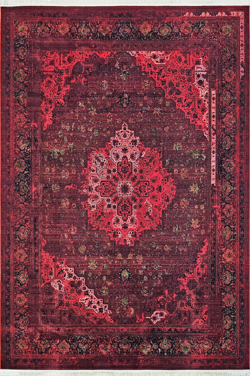 فرش آرمانی کلکسیون فرح کد 1217 لاکی | پتینه شده