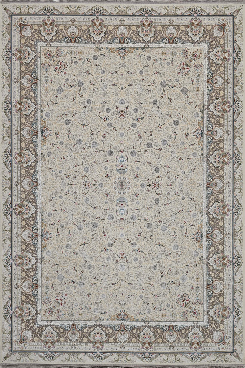 فرش 1500 شانه قیطران سیندخت کرم با طرح افشان خاص