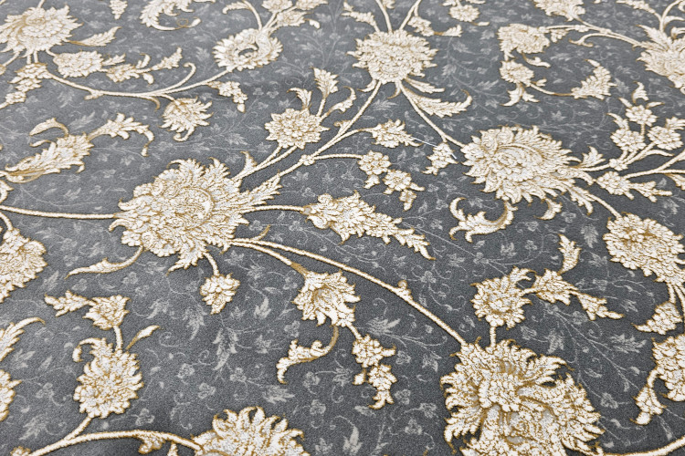 فرش جدید قیطران با طراحی هندسی و رنگ خنثی