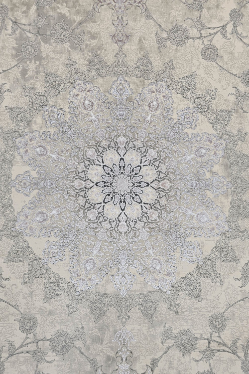 نمای کلی فرش زمینه کرم قیطران مژده در فضای نشیمن