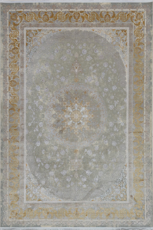 فرش 1200 شانه قیطران مدل مژده زمینه فیلی با گل برجسته