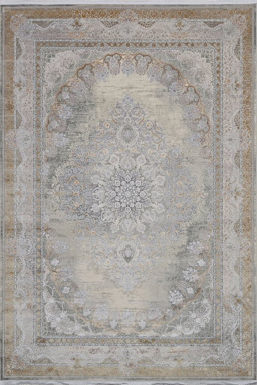 فرش 1200 شانه قیطران مدل نسرین کرم گل برجسته