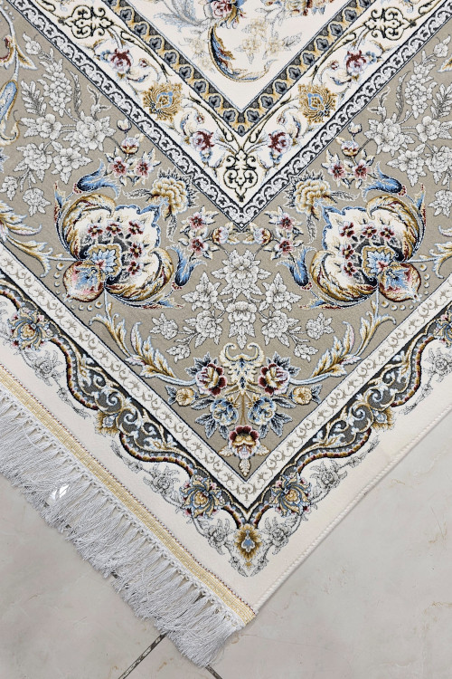 جزئیات بافت ظریف و برجسته فرش چکاوک