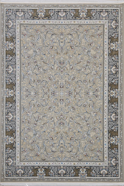 فرش 1500 شانه قیطران چکاوک فیلی گل برجسته