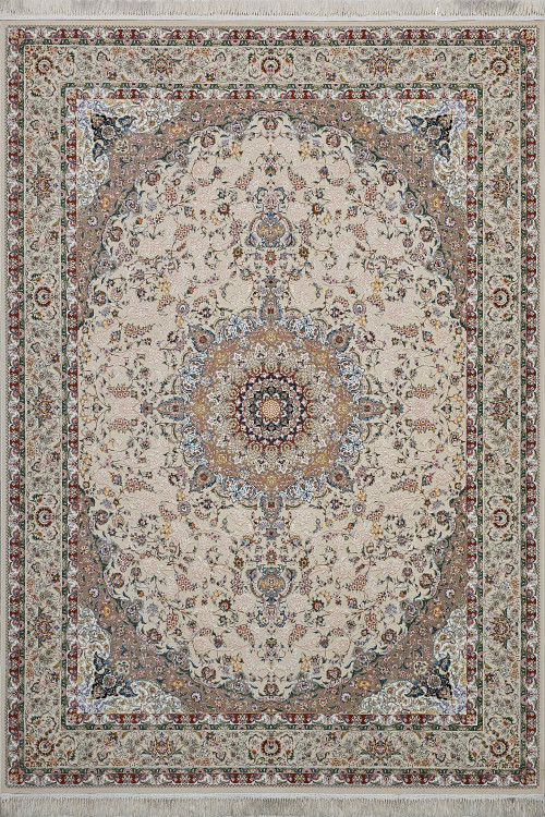 نمای کامل فرش 1200 شانه بهشتی تبریز مدل 1100 کرم