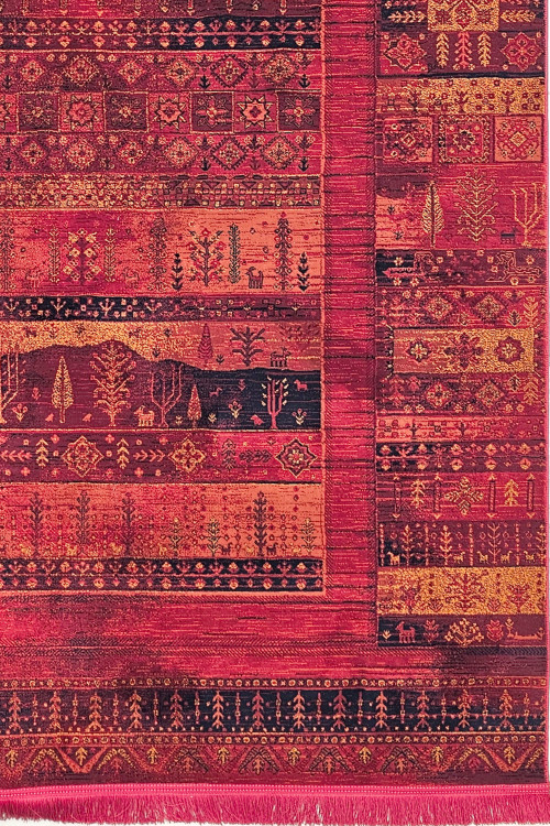 تصویر فرش سنتی بلوچی زمینه روناسی کد ۲۸۱۲