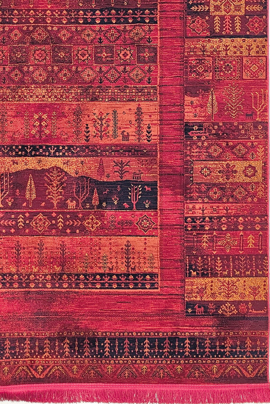 تصویر فرش سنتی بلوچی زمینه روناسی کد ۲۸۱۲