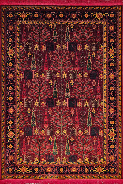 فرش طرح بلوچی مرینوس بافت کد 709 رنگ روناسی