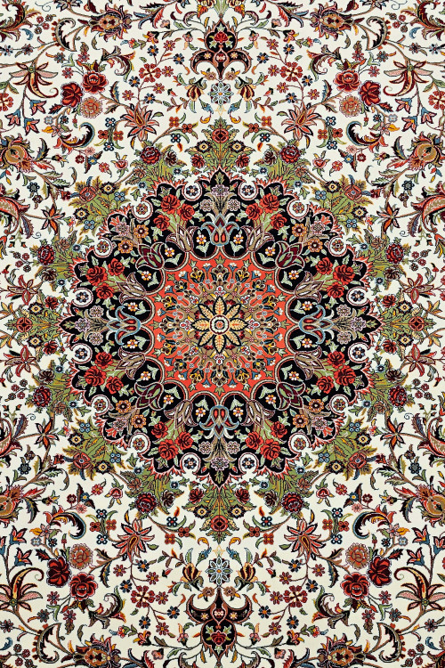 نمای نزدیک فرش کرم شاهکار نوین کد 2501