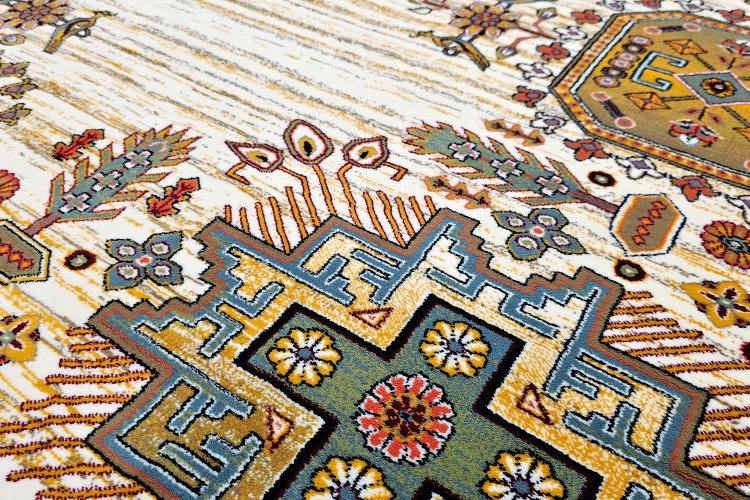 نمای نزدیک از بافت و نقشه N120 فرش ستاره کویر